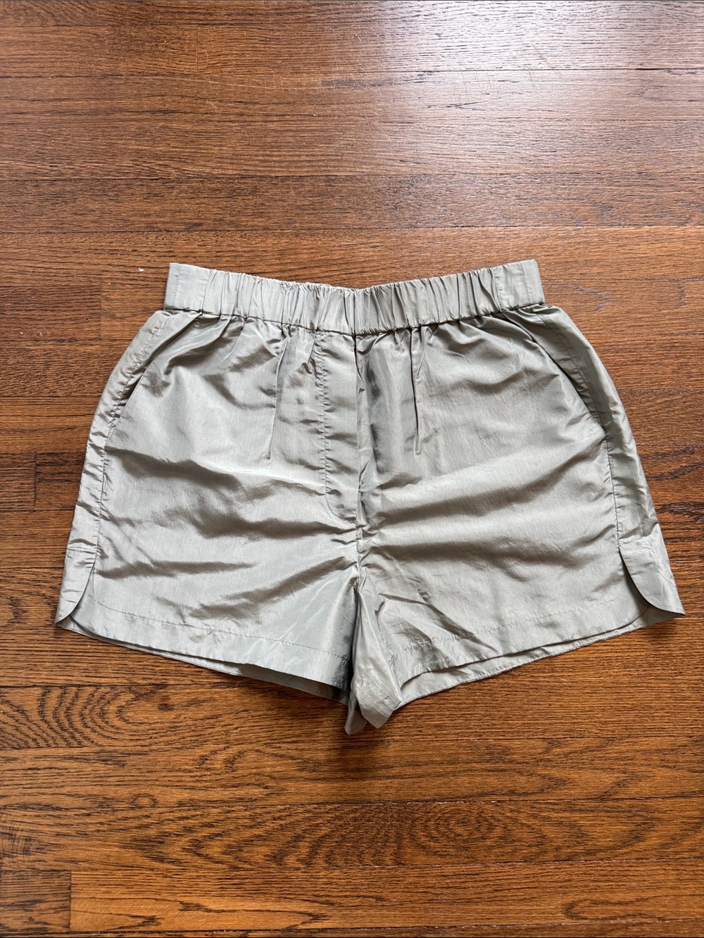 Tibi Silk Nylon Pull on Shorts